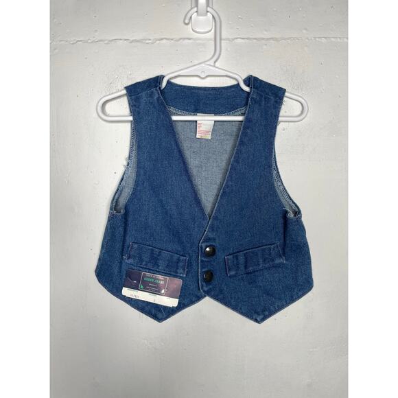 NEW Green Jeans Vintage Size 3T Denim Vest Blue - Picture 1 of 5